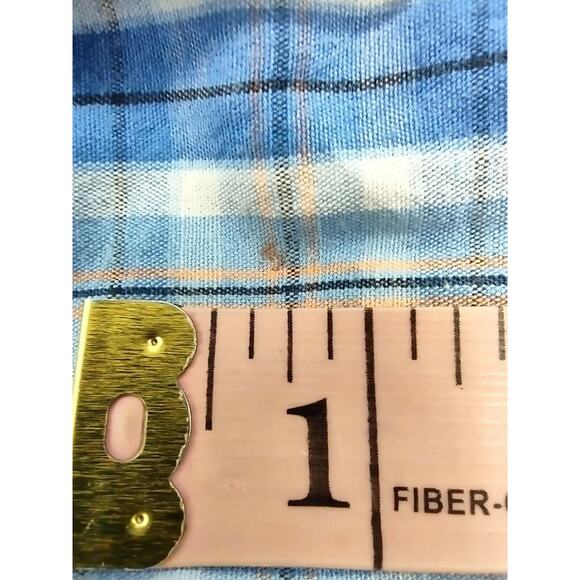 PD&C Boys Flannel Button Up Long Sleeve Shirt Size 14 Plaid Blue 100% Cotton - Picture 9 of 9